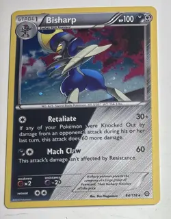 Pokemon Bisharp 64/114 Holo Rare Pokemon Card XY Steam Siege NM 2016 TCG - Image 1
