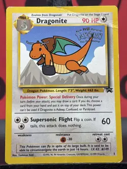 Dragonite Black Star Promo 5 1999 WB Pokemon The First Movie WOTC Vintage HP - Image 3