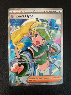 Pokemon TCG Trainer Emcee's Hype Ultra Rare Holo Card 220/182 CO29 - Image 1