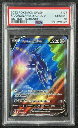 ORIGIN FORME DIALGA V PSA 10 2022 POKEMON SWSH ASTRAL RADIANCE #177/189 FA 0072 - Image 1