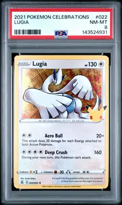 2021 POKEMON CELEBRATIONS #022 LUGIA PSA 8 - Image 1