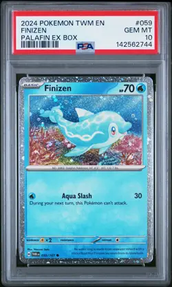 2024 POKEMON TWM EN-TWILIGHT MASQUERADE PALAFIN EX BOX #059 FINIZEN PSA 10 - Image 1