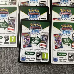 Pokemon Live Trading Card Game Digital Rewards Unused Redemption Card Lot (56) - Image 2