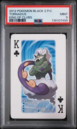 2012 POKEMON BLACK 2 PLAYING CARDS KING OF CLUBS TORNADUS PSA 9 - Image 1