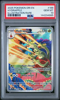 2025 POKEMON DRI EN-DESTINED RIVALS ILLUSTRATION RARE #188 HYDRAPPLE PSA 10 - Image 1