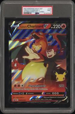 2021 POKEMON SWSH BLACK STAR PROMO JUMBO #133 LANCE'S CHARIZARD V PSA 9 - Image 1