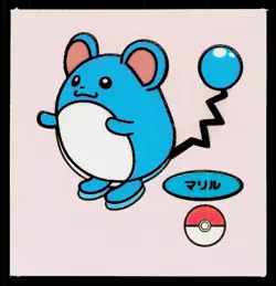 Marill Daiichi Deco Bread Sticker Pokemon Japanese Heavily Played - Image 1