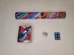 Pokemon Mega Charizard X ex UPC Playmat, Deckbox, Coin, & Damage Counters - Image 1