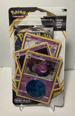 Pokemon Sword & Shield Rebel Clash Blister Pack Gengar Checklane - Sealed - Image 1