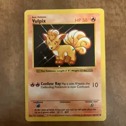 1999 Pokemon VULPIX Base Set SHADOWLESS BLUE DOT ERROR Misprint 68/102 MP TCG - Image 1