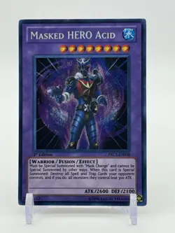 Yu-Gi-Oh! Masked Hero Acid Secret Rare 1st Edition PRC1-EN018 LP / NM - Image 1