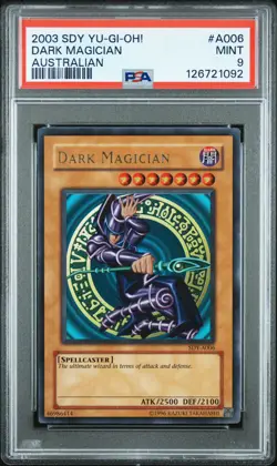 2003 YU-GI-OH! STARTER DECK: YUGI AUSTRALIAN #A006 DARK MAGICIAN PSA 9 - Image 1