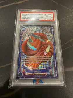 2026 ONE PIECE OP14-EB04-THE AZURE SEA'S SEVEN 3RD ANV-SILVER #051 BUGGY PSA 10 - Image 5