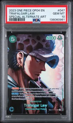 2023 ONE PIECE KINGDOMS OF INTRIGUE SPECIAL ALT ART #047 TRAFALGAR LAW PSA 10 - Image 1