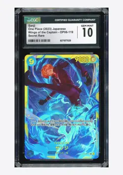 One Piece CGC 10 GEM MINT Sanji SEC 2023 OP06-119 OP06 Japanese - Image 1