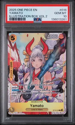 2025 ONE PIECE PROMOS ILLUSTRATION BOX VOL.2 #016 YAMATO PSA 10 - Image 1