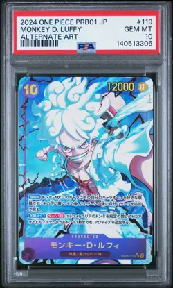 2024 ONE PIECE JPN PRB01-PREMIUM BOOSTER ALT ART #119 MONKEY D. LUFFY PSA 10 - Image 1