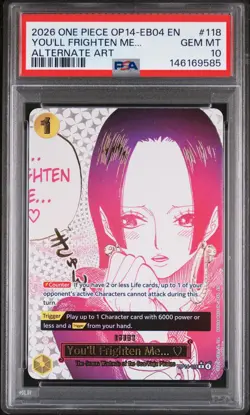 2026 ONE PIECE THE AZURE SEA'S SEVEN ALT ART #118 YOU'LL FRIGHTEN ME... PSA 10 - Image 1