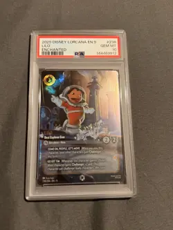 Disney Lorcana Fabled Lilo Best Explorer Ever Enchanted Foil Card 238/204 PSA 10 - Image 1