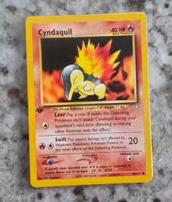 Pokemon Card - Cyndaquil Neo Genesis 56/111 Common 1st Edition - no refunds - Image 1