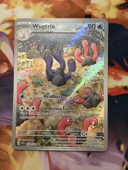 Pokemon Card Wugtrio 224/091 Paldean Fates Holo Illustration Rare NM - Image 1