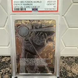Dragon Ball Fusion World Card Case Son Goku Gold Energy Marker #E01-01 PSA 10 EN - Image 1
