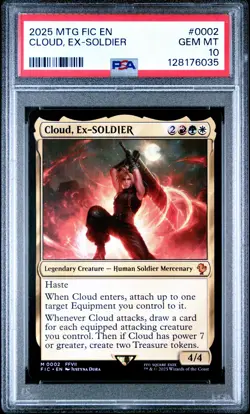 2025 MTG FINAL FANTASY COMMANDER #0002 CLOUD, EX-SOLDIER PSA 10 - Image 1