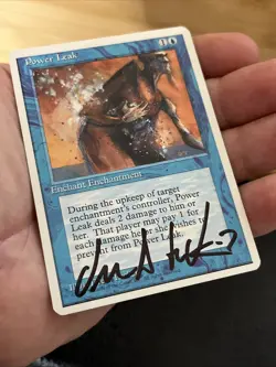 MTG Power Leak Regular SIGNED by Artist Drew Tucker. - Image 4