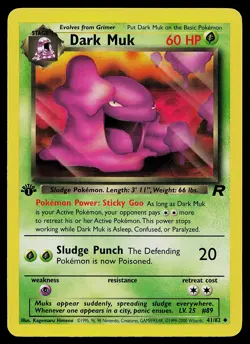 Pokemon Card - Dark Muk Team Rocket 41/82 Uncommon 1st Edition - Image 1