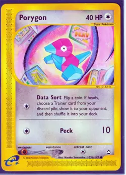 VINTAGE 2002 POKEMON - PORYGON 103b/147 E- Series AQUAPOLIS -REGULAR - NM - Image 1