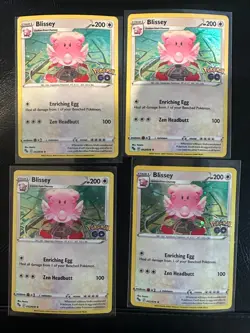 Pokemon TCG Blissey Pokemon Go 052/078 Promo Cosmos Holo Rare x4 - Image 1