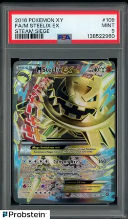 2016 Pokemon XY Steam Siege #109 FA Steelix EX PSA 9 MINT - Image 1