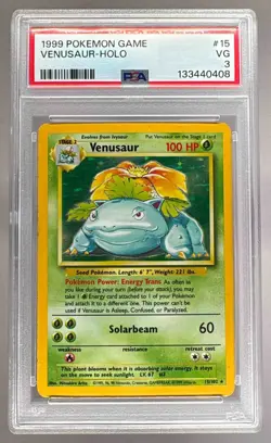 133440408 Venusaur 1999 Pokemon #15 Holo PSA 3 - Image 1