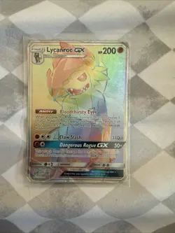 2017 Pokemon Tcg Guardians Rising Lycanroc GX Rainbow Rare 156/145 SP Midnight - Image 1