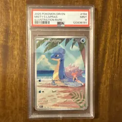 2025 POKEMON DRI EN-DESTINED RIVALS ILLUSTRATION RARE #194 MISTY'S LAPRAS PSA 9 - Image 1