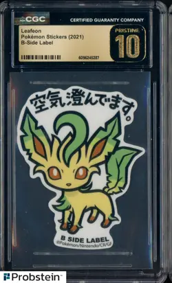 2021 Pokemon Stickers B Side Label Leafeon CGC 10 PRISTINE - Image 1