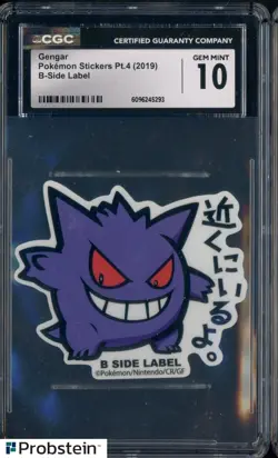 2019 Pokemon Stickers Pt. 4 B Side Label Gengar CGC 10 GEM MINT #1 - Image 1