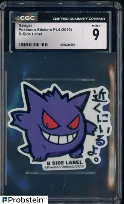 2019 Pokemon Stickers Pt. 4 B Side Label Gengar CGC 9 MINT - Image 1