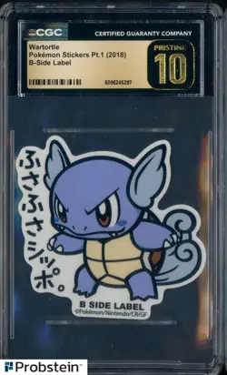 2018 Pokemon Stickers Pt. 1 B Side Label Wartortle CGC 10 PRISTINE - Image 1