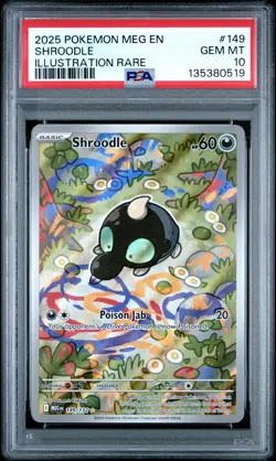 Shroodle Illustration Rare Pokemon Meg En-Mega Evolution 149 NM PSA 10 - Image 1