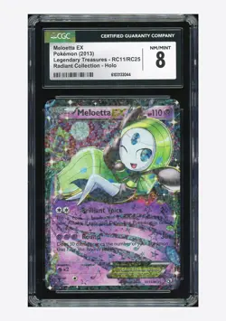 Pokemon CGC 8 Meloetta EX Holo 2013 RC11/RC25 Radiant Collection English - Image 1