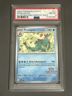 2025 POKEMON SVP213 EN-SV PROMO ILLUSTRATION CONTEST 2024 #213 FERALIGATR PSA 8 - Image 1