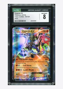 Pokemon CGC 8 Zygarde EX Holo 2016 54/124 Fates Collide English - Image 1