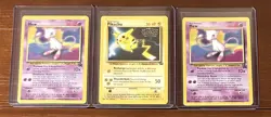 Pokemon 1999 Pikachu WB Black Star Promo #4 & 2 Mew Black Star Promo #8 - Image 1