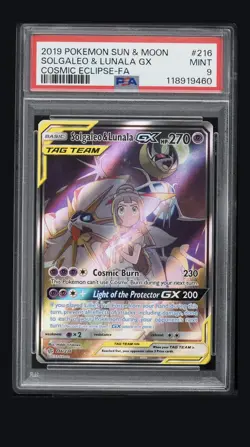Pokemon Solgaleo & Lunala GX TAG TEAM Full Art Holo Ultra Rare Cosmic Eclipse - Image 1