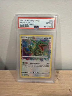 2020 Pokemon Vivid Voltage Rayquaza Amazing Rare Card 138/185 PSA 10 Gem Mint - Image 1