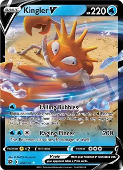 Kingler V 028/172 Ultra Rare Holo SWSH09: Brilliant Stars Pokemon Card - Image 1