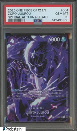 2025 One Piece Card Zoro-Juurou SR/SP OP12 ST18-004 Legacy of the Master PSA 10 - Image 1