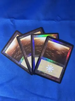 4x FOIL PLAINS x4 331 Invasion Basic Land MtG 2LP+, 2LP - Image 1