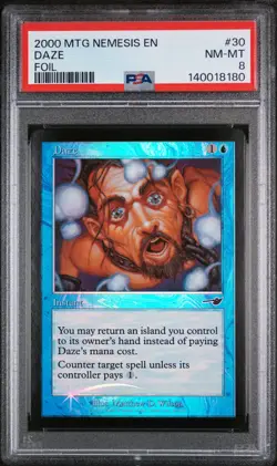 2000 MTG NEMESIS FOIL #30 DAZE PSA 8 - Image 1